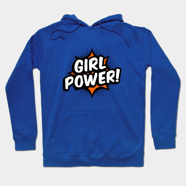 Girl Power! - Orange comic style - B Hoodie by ruben vector designs